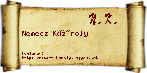 Nemecz Károly névjegykártya