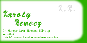 karoly nemecz business card